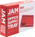 JAM Paper Stackable Half Desk Trays - Red, Office & Desk Supply Organizer, Sold Individually