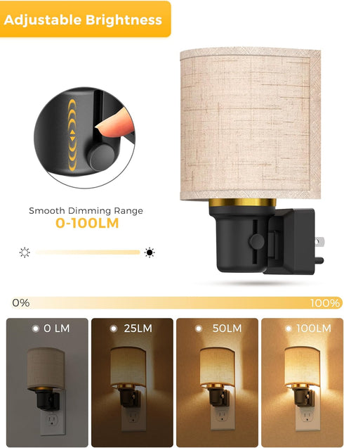 Dimmable, 0-100LM, L LOHAS LED Night Lights Plug into Wall, Plug in Night Light Farmhouse Decorative Nightlights Plug