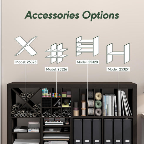 9-Compartment Furinno Cubicle Cube Insert, Cube Organizer, Geometric Shelf Accessory, Fits into Furinno Triple Thick
