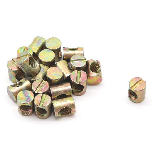 binifiMux 20-Pack M8 x 15mm Barrel Nuts Wood Crib Nus for Furniture Futon