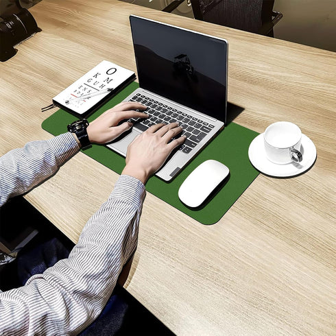 Office/Home.23.6"x 13.8" Bloss Green Leather Mouse Pad,Leather Desk Mat Protector,Dual-Side Use Mouse Mats,Office Desks