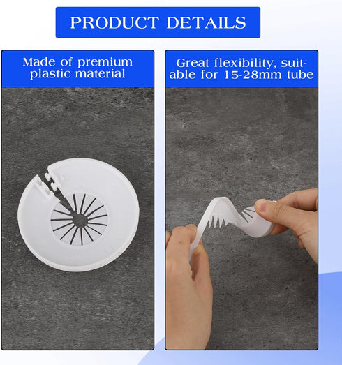 5Pcs Water Pipe Cover Decoration, Plumbing Cover Plates Drain Line Cover Escutcheon PP Plastic Radiator Escutcheon Toilet Pipe Cover for Water Pipe Tube Supplies(0.55-1.14 inch /14-29mm)