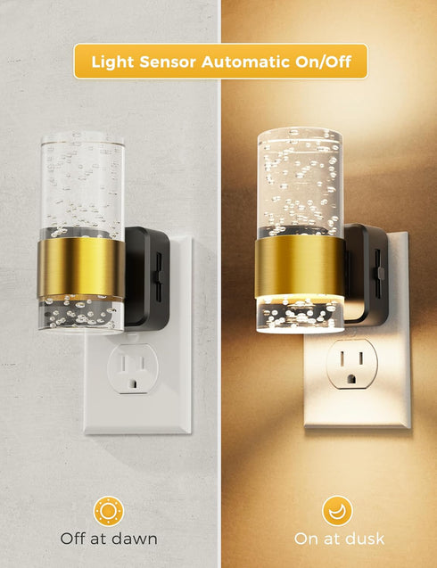 Light,Dimmable 2 Pack 0-100 3000K L LOHAS LED Night Night Lights Plug into Wall, Acrylic Nightlight with LM Adjustable