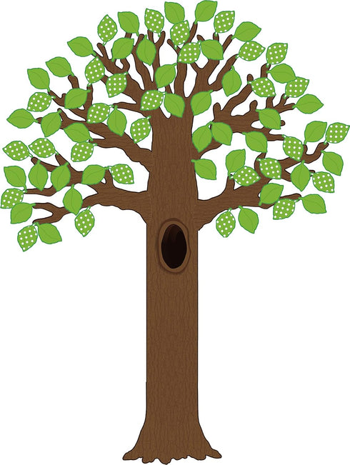 Teacher Created Resources Big Tree with Polka Dot Leaves Bulletin Board - TCR5435, 7 Panels Large