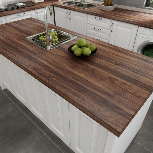 Decotalk Wood Grain Contact Paper for Cabinets Walnut Wood Countertop Peel and Stick Wallpaper Vinyl Dark Brown Wood Wallpaper Self Adhesive 12"x120" by Decotalk