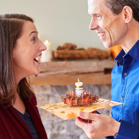 Lovepop Fall Thanksgiving Pop-Up Card, 3D Greeting Card for Her and Him, Blank Note Card & Envelope Included