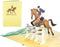 Horse Jumping Equestrian 3D Pop Up Greeting Card for All Occasions - Birthday, Love, Sports, Retirement