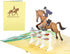 Horse Jumping Equestrian 3D Pop Up Greeting Card for All Occasions - Birthday, Love, Sports, Retirement
