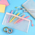 Tamaki 6 Pack Mesh Pencil Pouch, Waterproof Bags Plastic Zipper Pouch A6 Size for Classroom Organization (Macaroon)