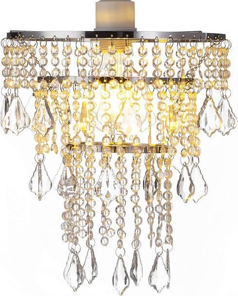 Acrylic Chandeliers Lampshade - Mini Beaded Light Fixture - Crystal Pendant Ceiling Light Shade