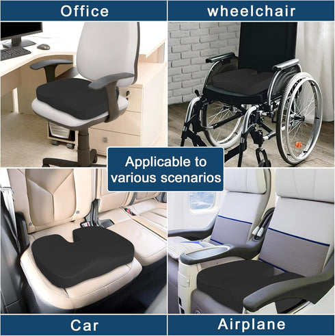 Tailbone Memory Foam Cusion, Relief Pressure Seat Cusion for Office Chairs & Car Seat, Ergonomic Design Seat Cusion