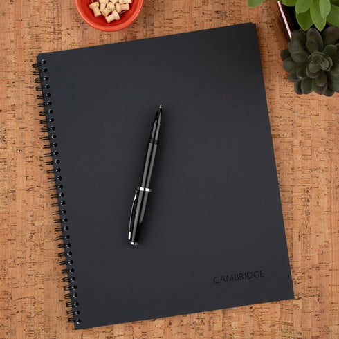 Cambridge Limited Business Notebook, Legal Ruled, 8-1/4" x 11", 80 Sheets, Soft Touch Flexible Cover, Wirebound, Gray