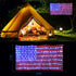 420 4th Solar American Flag String Lights - Waterproof Led Solar Powered Flag Net Light for of July Memorial Day