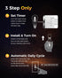 ST19 Bulb 2 Pack: Bulbs 3H/6H/9H/12H 2700K 600lm, E26 Timer Light Vintage Edison LED with Built-in Timer, Auto Modes