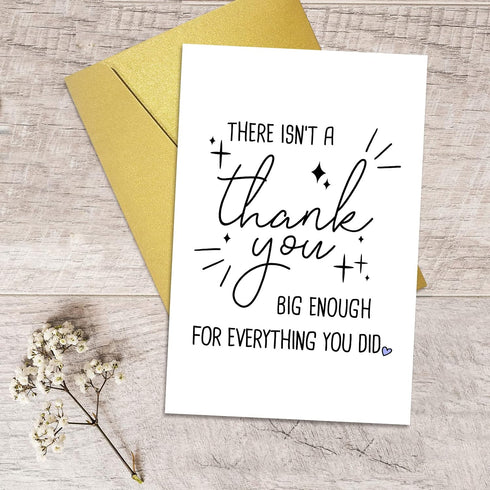Qiliji Funny Thank You Card, Humor Appreciation Card for Women Men, There Isn't A Thank You Big Enough For Everything