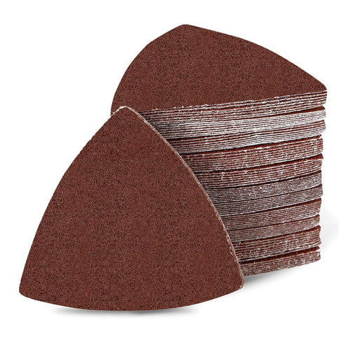60 Grit Triangular Multitool Sandpaper, 80mm Wood Sanding Paper, Pack of 20