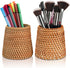 Elsjoy Set of 2 Wicker Pencil Holder, Natural Rattan Pen Cup Woven