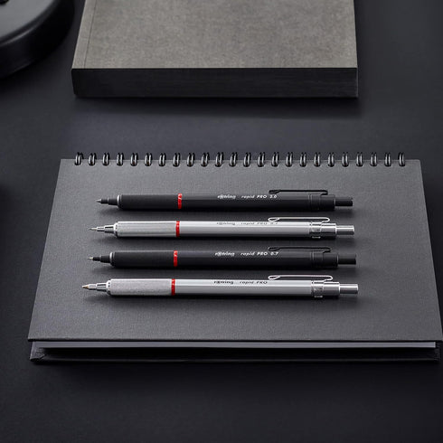 rOtring Rapid Pro Mechanical Pencil, 0.5 mm, Matte Black Finish, Comfortable Grip for Precision Writing