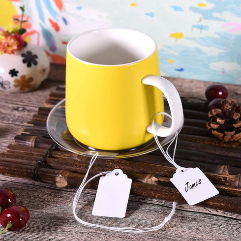 Brothersbox Price Tags with String Attached, 1000pcs White Marking Merchandise Hang Tags, 1.75 x 1.093 inch