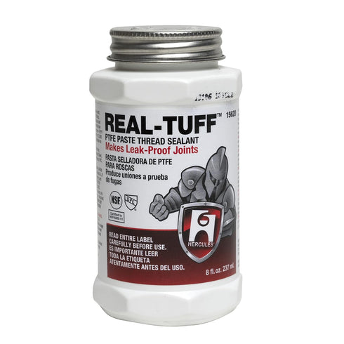Hercules Real-Tuff Heavy Duty PTFE Pipe Thread Sealant, White, 8 oz.