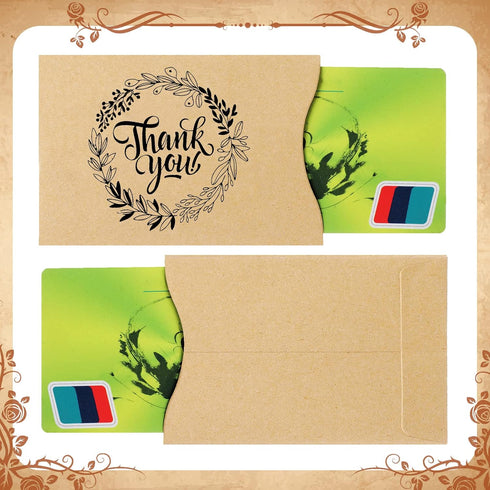 600 3.54 2.36 Inch Yinder Pcs Gift Card Sleeves Thank You Key Card Holder Envelopes for Blank Hotel Protector Thank You