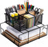 Duraaamo Black Team Material Metal Caddy 11.25 x 12.5 Inch, Classroom Table Storage