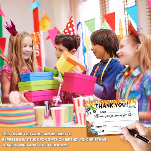 Chuxvon (20 20 -04 Kids Thank You Cards Fill in the Blank, Truck Thank You Cards, Jam Greeting Cards, Thank You Notes