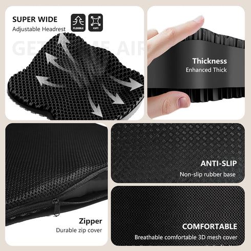 Tsmertor 19in Enlarged Gel Seat Cushion Super Large Thick, Gel Cushion Seat for Pressure Relief for Long Siiting