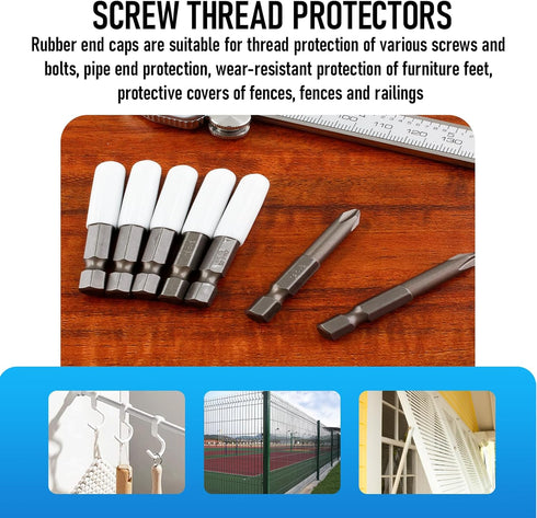 shiguan 1/4" -50 Pack Screw Thread Protectors for Storm Hurricane Shutters Bolts White