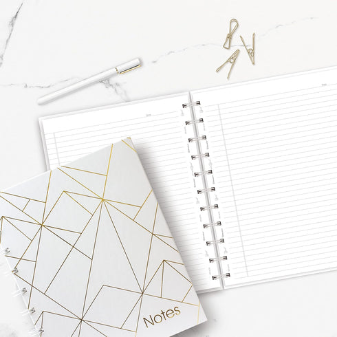 Blueline MiracleBind Notebook, Gold Collection, White, Large, 11 x 9 1/16 inches (AF3100.01)