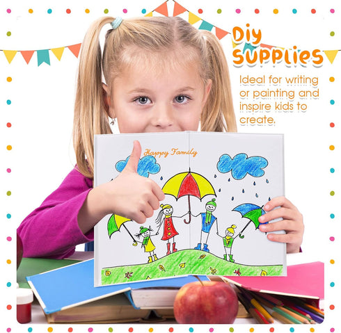 Henoyso 20 Pcs Easter Blank Hardcover Books for Kids, 20 Sheets White Sketchbooks for Story Writing