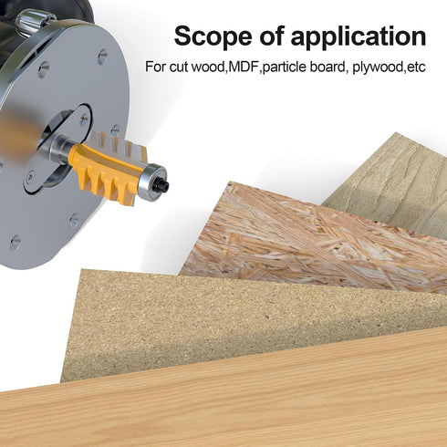 1/2" Professional Finger Joint Router Bit Shank, Reversible Finger Glue Joint Router Bit for Woodworking, Finger Joint