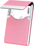 Padike Professional Business Card Holder, PU Leather Slim Case with Magnetic Shut (Pink)