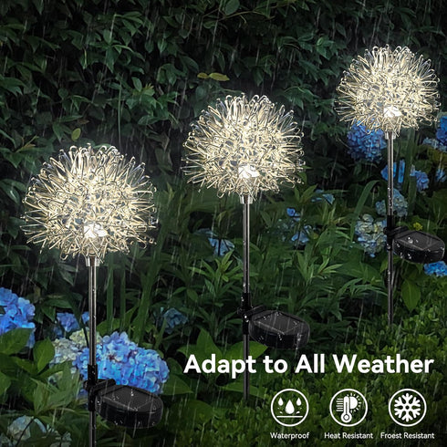Solar Garden Lights, 2 Pack Waterproof Outdoor Decorative Lights, Auto ON/OFF for Garden Gifts, Halloween, Christmas