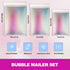 Xvvirnt 50 Pcs Holographic Bubble Mailers,Metallic Bubble Mailers With Thank You Cards and Stickers,Poly Padded