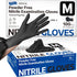 Medical Nitrile Exam Gloves, Black 3.5 mil Powder-Free Latex-Free Disposable Glove, 100 Pcs