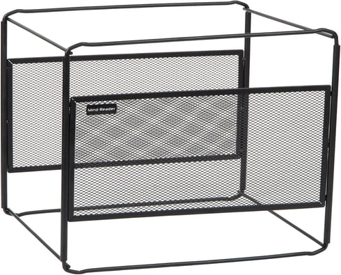 Mind Reader Hanging File Folder Organizer, Metal Mesh Desktop Storage for Office, 13" L x 9.75" W x 10.25" H, Black