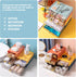 Stackable Desk Organizer with Drawer, 13" Wide Clear Plastic Desktop Organizer for Office, Classroom, Makeup (White, 1