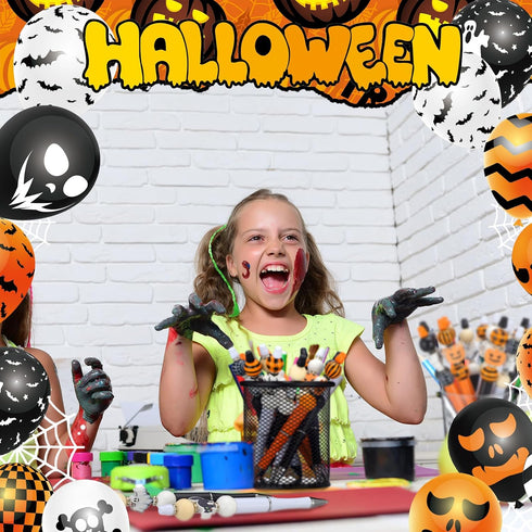 Zhanmai 197 Pcs DIY Halloween Beadable Pen Kit - 24 Assorted Bead Pens with 101 Halloween Beads & 48 Spacer Beads