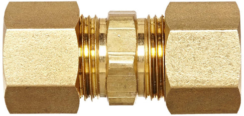 Anderson Metals 50062-08 Brass Compression Tube Fitting, Union, 1/2" x 1/2" Tube OD