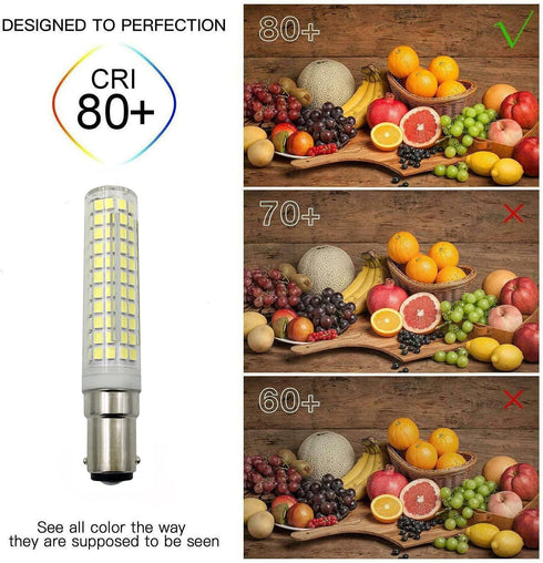 BA15D Bulbs 15W Dimmable, 120V 136-LEDs 2835SMD 6000K 2250LM CRI>90+,150 2-Pack LED Double Contact Bayonet Base
