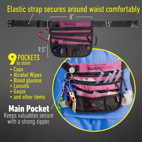 Pack Kangapak Nurse Fanny Multi Compartment Waist Organizer Tool Bag for Students, Practitioners & Medical