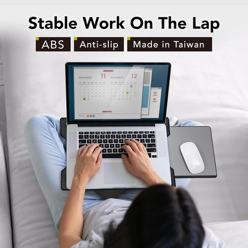 EHO Portable Laptop Pad for Your Lap, Lightweight with Foldable Stopper and Retractable Mouse Pad Tray