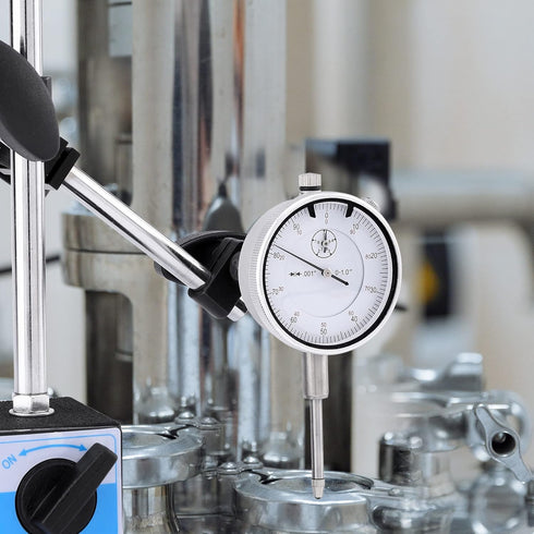 Mornajina Dial Indicator with Magnetic Base, 0-1.0" Tester Gage, 0.001" Precision