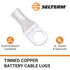SELTERM 25pcs 4 AWG 3/8" Stud Marine Grade Tinned Copper Battery Cable Lugs, 4 Gauge Ring Terminals
