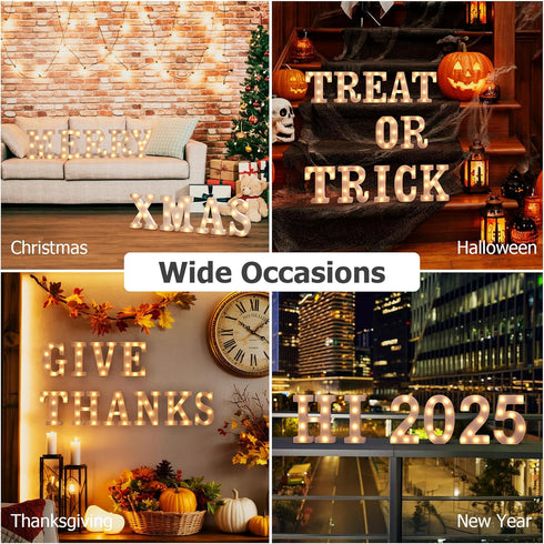 isthKUBW 26 Marquee Letters S, Led Letter Lights, Alphabet Battery Powered LED Light Up Name Sign, Decorative Lighted