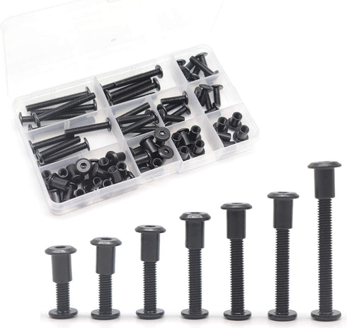 binifiMux Black M6 Hex Drive Socket Cap Bolts Kit, 35-Set Allen Head Countsunk