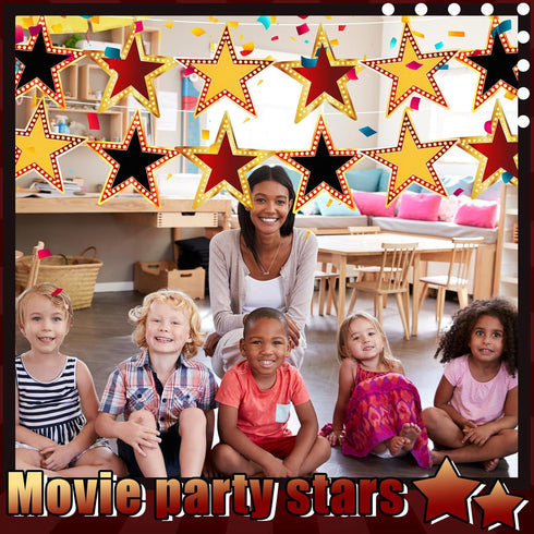 Geosar 48 Pcs Movie Star Cardboard Cutouts - Red Carpet Awards Night Confetti for Classroom Wall Movie Party Decoration
