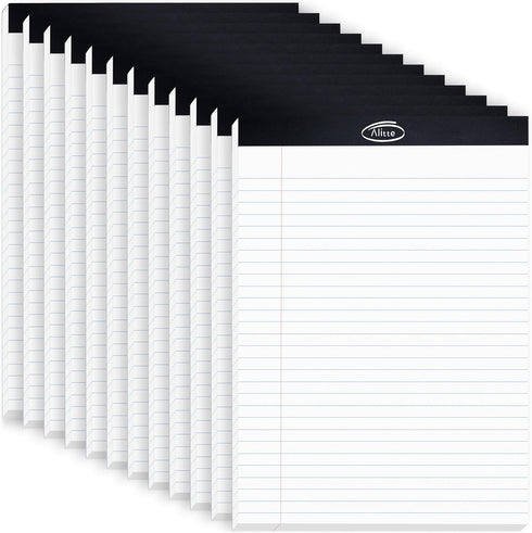 Legal Notepads 8.5 x 11, Pack of 12 - Perforated Wide Ruled Writing Pads, 50 Sheets Each for Home, Office, School
