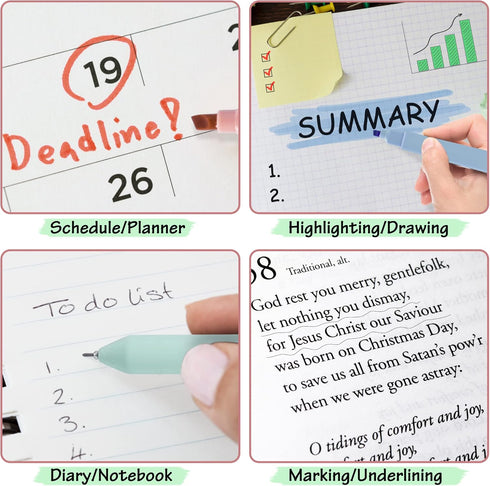 Book Annotation Kit, 12 Pastel No Bleed Highlighters & 5 Color Pens with 620 Sheets Transparent Sticky Notes